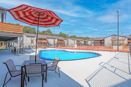 The Marq Shreveport Pool umbrella